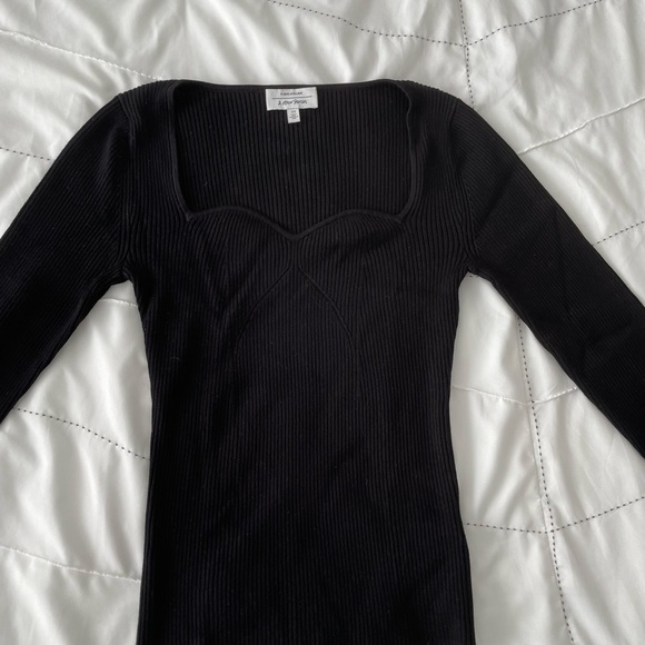 & Other Stories Black Ribbed Long Sleeve Top - Picture 1 of 4
